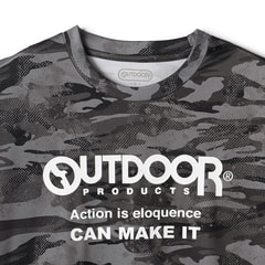 SizeMAX】OUTDOOR ドライカモフラージュ総柄プリントTシャツ