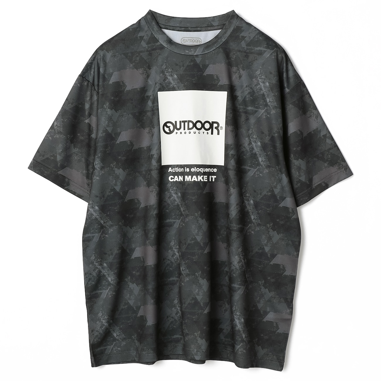 【SizeMAX】OUTDOOR ドライ幾何学柄プリントTシャツ 【SizeMAX】OUTDOOR ドライ幾何学柄プリントTシャツ