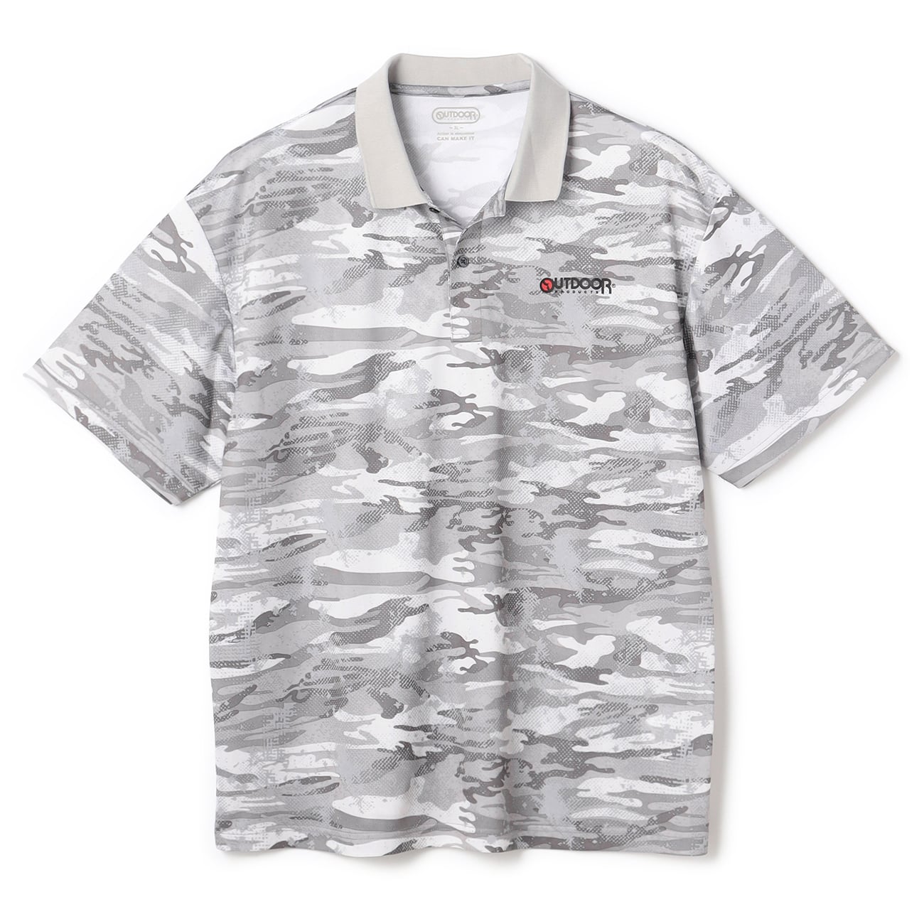 SizeMAX】OUTDOOR ドライカモフラージュ総柄プリントポロシャツ【AOKI