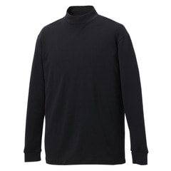 【SizeMAX】ヒートウォーム 超暖 発熱・保温ストレッチ ハイネック長袖Tシャツ 黒