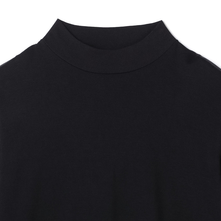 【SizeMAX】ヒートウォーム 超暖 発熱・保温ストレッチ ハイネック長袖Tシャツ 黒
