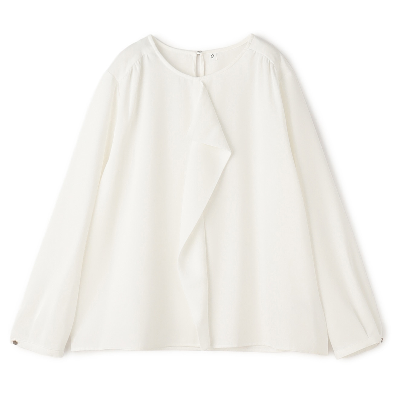 【WEB限定商品】【クイーンサイズ】丸襟ラッフルブラウス CROSS FUNCTION 【WEB限定商品】【クイーンサイズ】丸襟ラッフルブラウス CROSS FUNCTION