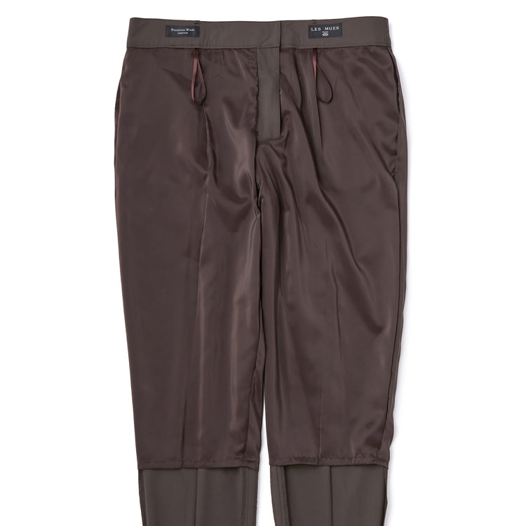 【クイーンサイズ】T/Rストレッチ タック入りクロップドパンツ セットアップ着用可