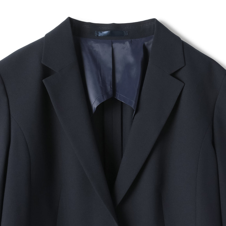 【極美品 完売品】現行タグ 洗える スマートストレッチテーラードジャケット 紺 クイーンサイズ】洗える T/Rストレッチ テーラードジャケット 紺