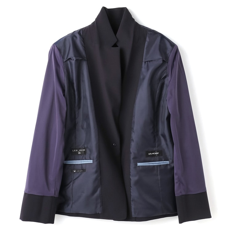 クイーンサイズ】洗えるテーラードジャケット 紺ツイル