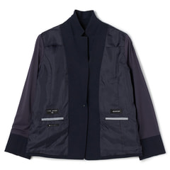 クイーンサイズ】洗えるテーラードジャケット 紺ピンヘッド