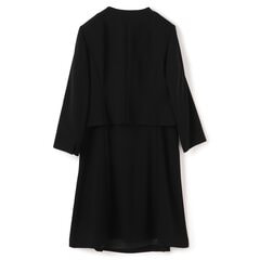 bow.a 新品タグ付き　スタンドカラーバルーンワンピース　　黒 cawaii ワンピース （黒）散りばめた小花刺繍のバルーン袖ロング