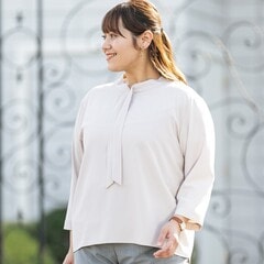 agnes b. ボウタイ 長袖 シャツ ブラウス 36 ホワイト