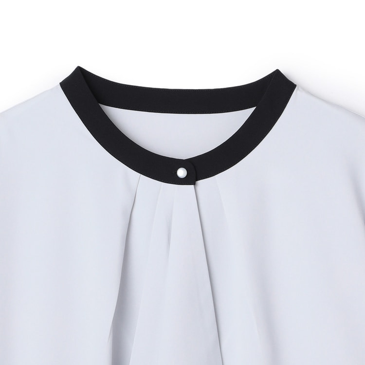 【PREMIUM】【最高級★LUXURY STYLE】【全2色】タイセット 短めショート丈パフ袖ブラウス　アイボリー パープル【tai-e040430top】( mja )(240423) シアー ティアード クロップドブラウス トップス ショート丈 7分
