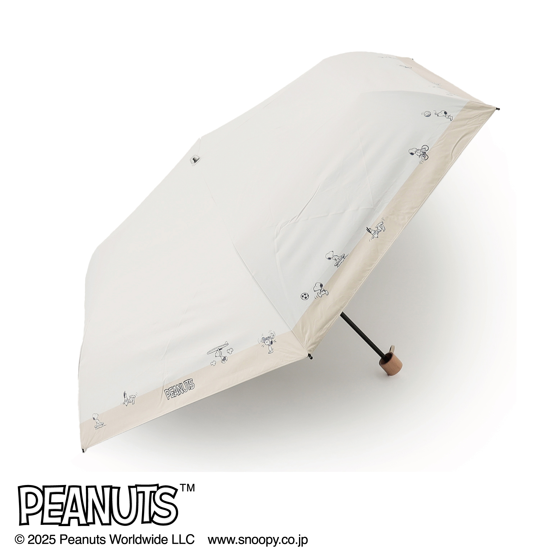 AOKI&PEANUTSコラボ 晴雨兼用 折りたたみ日傘 ベージュ AOKI&PEANUTSコラボ 晴雨兼用 折りたたみ日傘 ベージュ