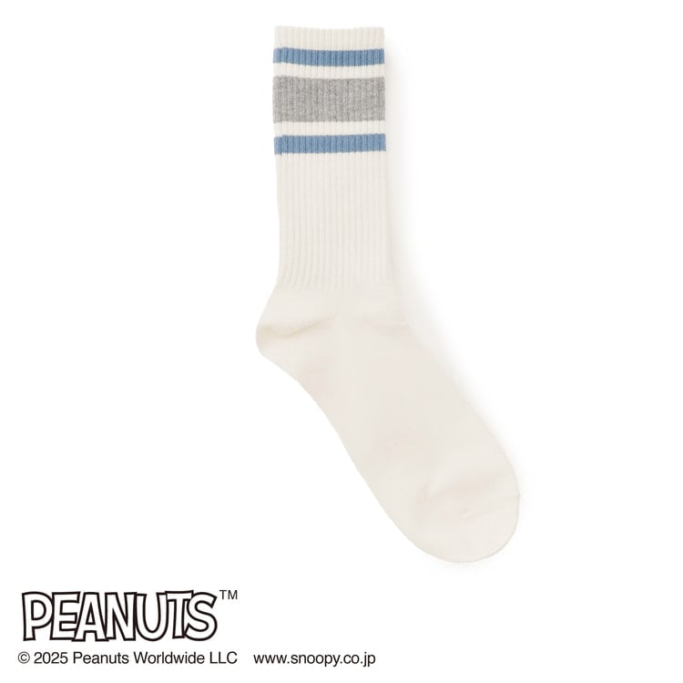 AOKI＆PEANUTSコラボ 25-27cm スヌーピーソックスM寸 2足組