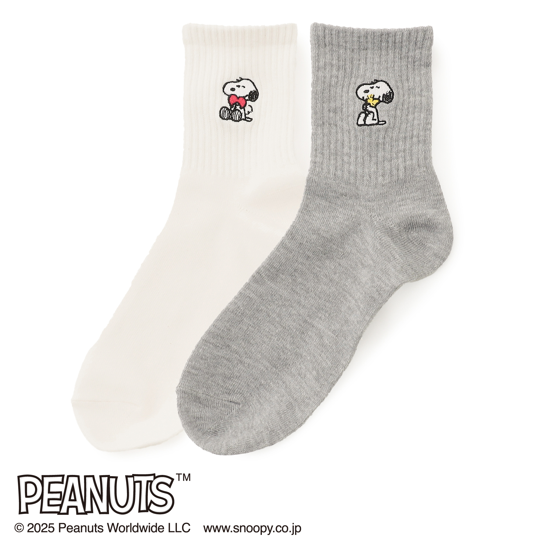 AOKI&PEANUTSコラボ 23-25cm スヌーピーソックスS寸 2足組 AOKI&PEANUTSコラボ 23-25cm スヌーピーソックスS寸 2足組