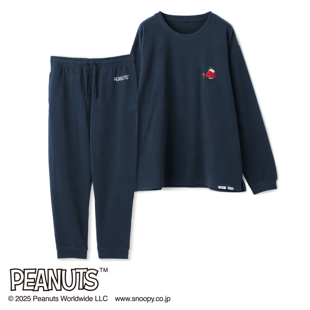 AOKI＆PEANUTSコラボ リカバリーケアプラス ルームウェア フリース素材 上下セット ユニセックス AOKIの疲労回復リカバリーウェア