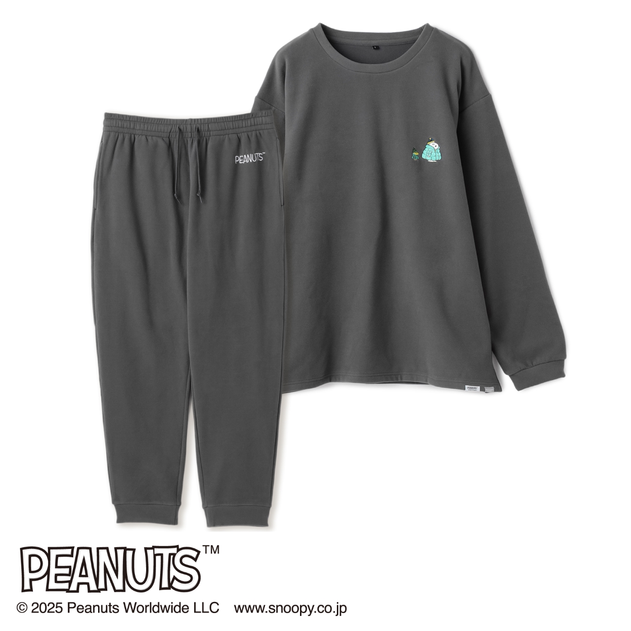 〈リカバリーケアプラス｜AOKI＆PEANUTSコラボ〉リカバリーウェア・フリースタイプ｜上下セット（長袖・ロングパンツ）｜男女兼用