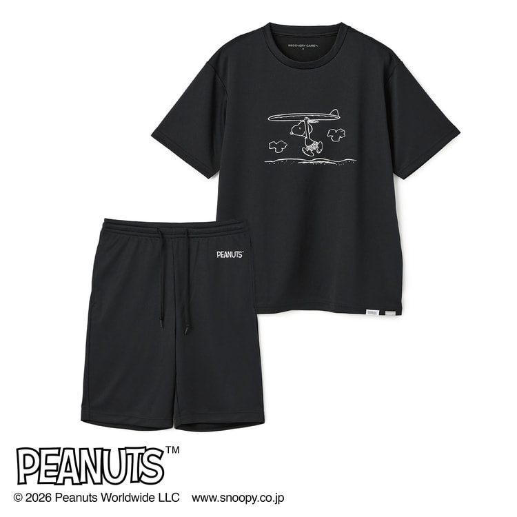 AOKI＆PEANUTSコラボ リカバリーケアプラス ルームウェア メッシュ 半