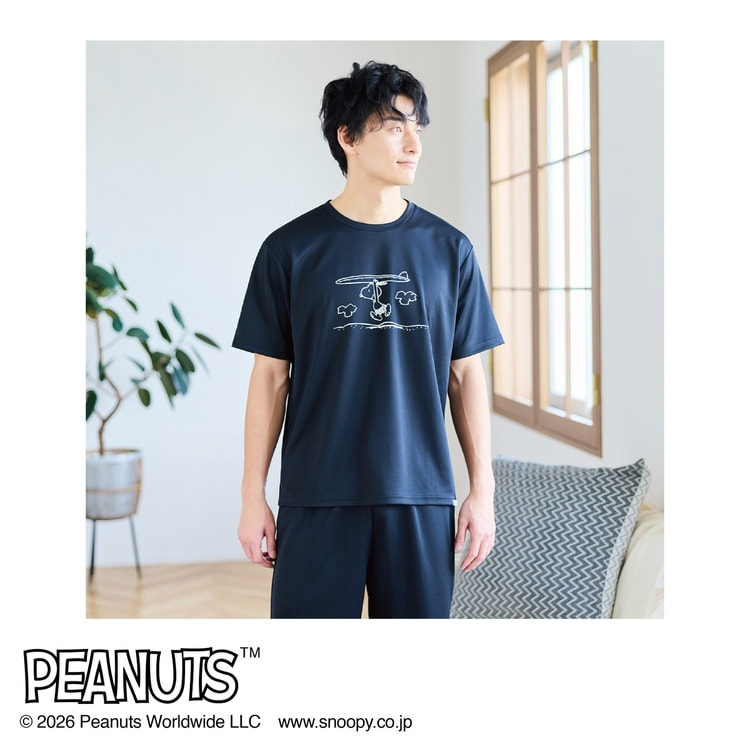 AOKI＆PEANUTSコラボ リカバリーケアプラス ルームウェア メッシュ 半