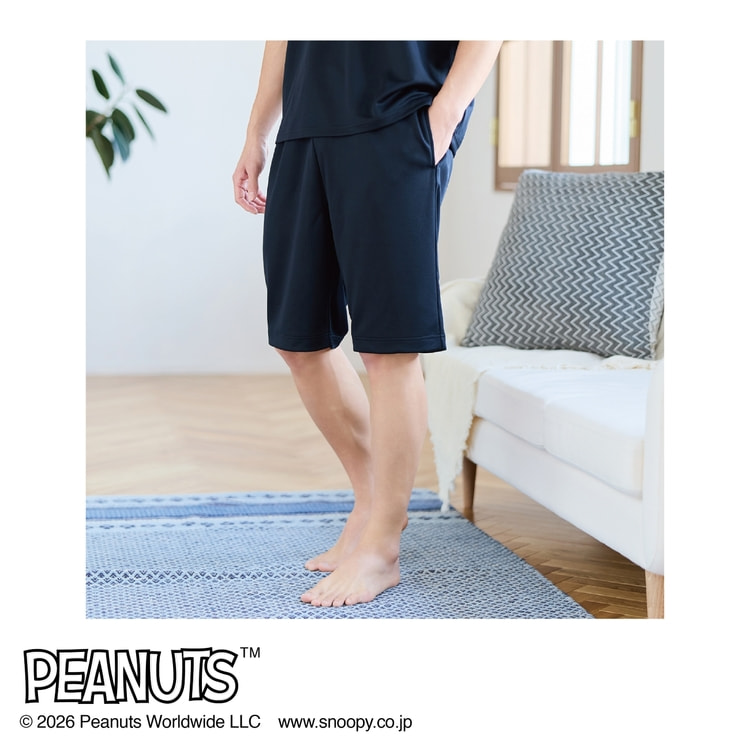 AOKI＆PEANUTSコラボ リカバリーケアプラス ルームウェア メッシュ 半