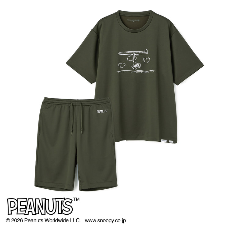 AOKI＆PEANUTSコラボ リカバリーケアプラス ルームウェア メッシュ 半