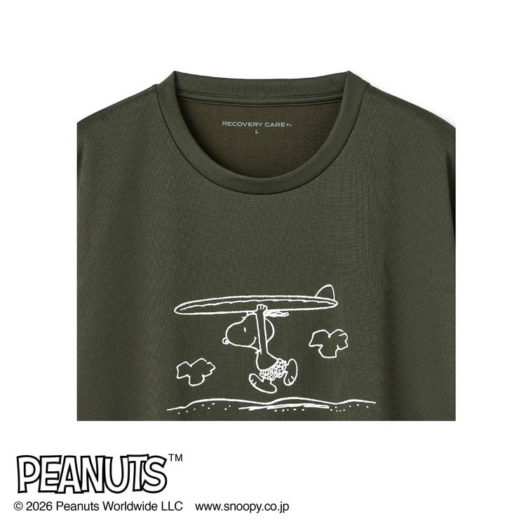 AOKI＆PEANUTSコラボ リカバリーケアプラス ルームウェア メッシュ 半