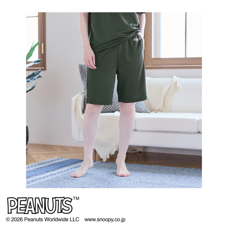 AOKI＆PEANUTSコラボ リカバリーケアプラス ルームウェア メッシュ 半