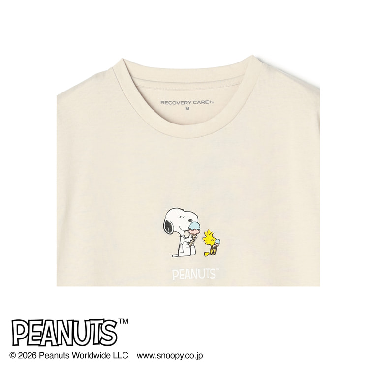 AOKI＆PEANUTSコラボ リカバリーケアプラス ルームウェア 五分袖 チュ