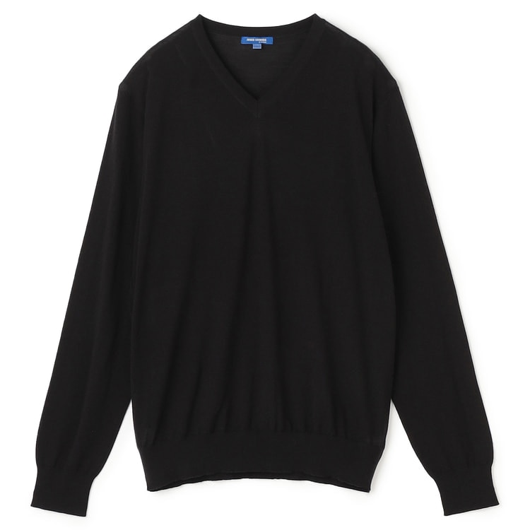 archivo 長袖ニット　ブラック 究極ニット365 Vネックセーター JUNKO SHIMADA JS homme【AOKI